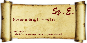 Szeverényi Ervin névjegykártya