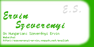 ervin szeverenyi business card