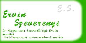 ervin szeverenyi business card